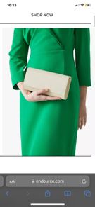 LK Bennett Cream Erin Leather Clutch (Used Once - Excellent Condition)