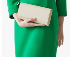 LK Bennett Cream Erin Leather Clutch (Used Once - Excellent Condition)