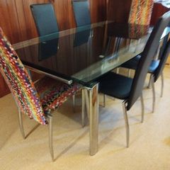 Glass Dining Table and 6 Chairs