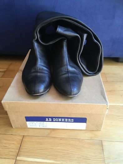 Vintage Long LEATHER Boots     /   Over-The-Knee Leather Flats