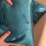 Teal satin cushions Image 3