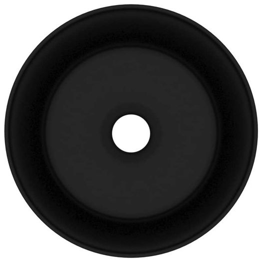 Luxury Wash Basin Round Matt Black 40x15 cm Ceramic