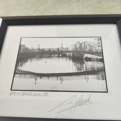 framed Giles Norman official signed photography prints, one of the Ha'penny Bridge from 1988 signed and stamped.