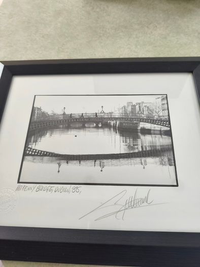 framed Giles Norman official signed photography prints, one of the Ha'penny Bridge from 1988 signed and stamped.