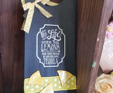 Handmade Door Hanger Sign - Life & Lemons