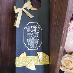 Handmade Door Hanger Sign - Life & Lemons