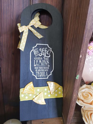 Handmade Door Hanger Sign - Life & Lemons