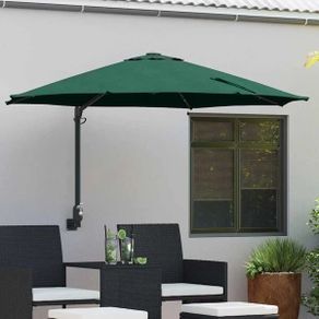 Garden Parasol Green 248 x 248 x 148 cm Polyester and Steel