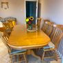 Kitchen Table Solid Oak, Glass top, 6 chairs Image 4