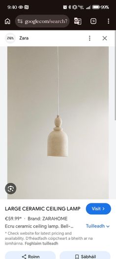 3 x Zara Home Ceramic Pendants