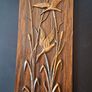 Wall Plaque with Copper Birds Vintage from the 60s, postage available or collection Image 2
