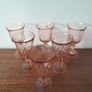 6 Vintage Luminarc Pink Swirl Glasses Image 2