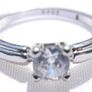 Vintage Sterling Silver 925 Solitaire Ring with Round Faceted , size O - 2,21g Image 9