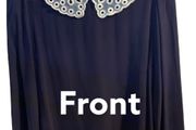 FOREVER21 Navy Embroidery Applique Collar size L
