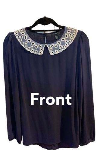 FOREVER21 Navy Embroidery Applique Collar size L