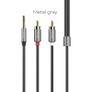 Brand New Hoco UPA10 Double Lotus RCA to 3.5mm Audio Cable Metal Grey Image 6