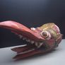 Vintage Hand Carved Painted Wooden Bird Demon Mask Folk Art 33cm Image 2