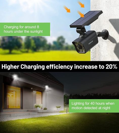 Solar Security Light Outdoor, Solar Motion Sensor Lights IP66 Waterproof, Solar Powered Wall Lights with Dummy Camera for Garden Fence Garage Pathway (FREE POSTAGE)