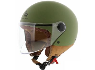 MT Street S 55-56) jet Scooter Helmets Matt Green