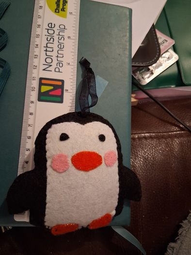 handmade penguin decoration
