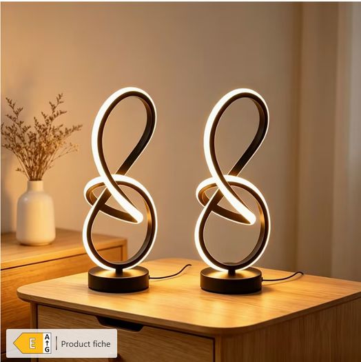 2 Unique Spiral-designed Desk Lamps with USB-powered Three-color Adjustable Warm and Romantic LED Lights, Suitable for Bedroom, Living Room, Study, and Hotel Room Bedside Decoration