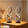 2 Unique Spiral-designed Desk Lamps with USB-powered Three-color Adjustable Warm and Romantic LED Lights, Suitable for Bedroom, Living Room, Study, and Hotel Room Bedside Decoration Image 2