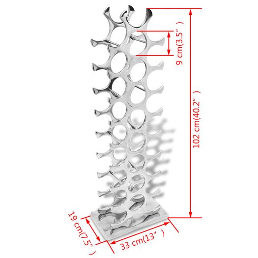 Wine Rack Aluminium Silver 27 Bottles