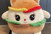 Large Squishmallows type soft toy Burger Cat