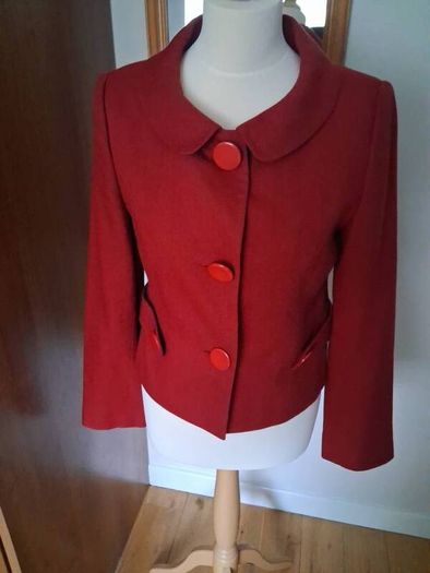 LK Bennett Short Cherry Red Jacket 12