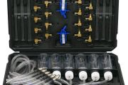 Diesel Leak Off Test Kit for Common Rail Injectors, 6-Cylinder Diesel Leak Test Common Rail Tester, equipped with 24 Adapters, compatible with Bosch, Siemens, Delphi, and Denso Diesel Engines