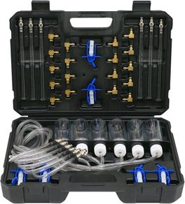 Diesel Leak Off Test Kit for Common Rail Injectors, 6-Cylinder Diesel Leak Test Common Rail Tester, equipped with 24 Adapters, compatible with Bosch, Siemens, Delphi, and Denso Diesel Engines