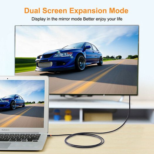 Cabletime 2M Mini DisplayPort (Thunderbolt) to HDMI 1080P Male (Video-Audio) TV (Gold-Plated) Cable (Black) (Brand New/Warranty)