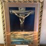 Vintage Framed Salvador Dali Christ of Saint John of the Cross Print Religious Art Image 2