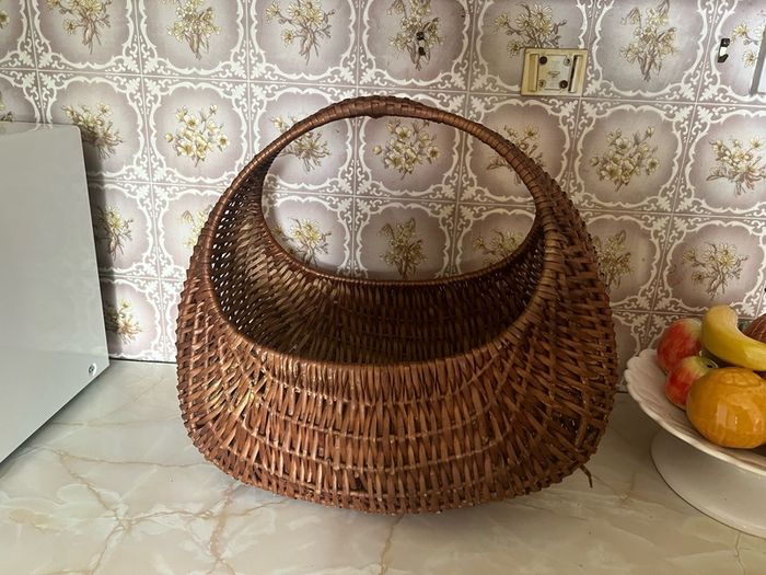 Vintage Wicker Gondola Baskets X 2