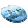WC Toilet Seats with Soft Close Lid 2 pcs MDF Penguin Design Image 3