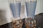 Pair of small vintage glass vases
