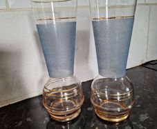 Pair of small vintage glass vases