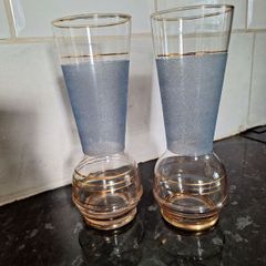 Pair of small vintage glass vases