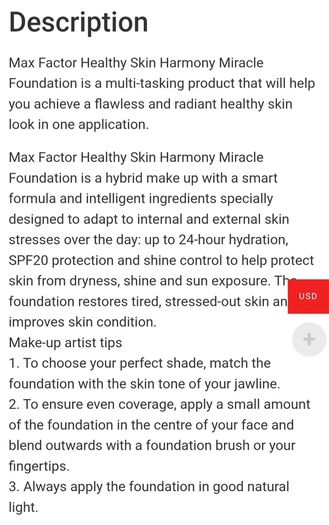 Max Factor Healthy Skin Harmony Liquid Foundation With SPF - Shade - 80 Bronze - Size - 30ml - RRP - 16.95