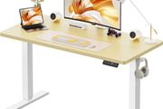 120 x 60 cm Standing Desk, Electric Height Adjustable Desk with 2 Hooks
