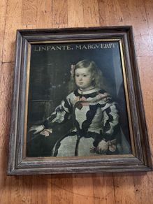 Portrait of the Infanta Margarita painted by Diego Velazquez around 1653.