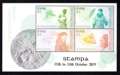2019 Ireland Stampa Members Souvenir overprinting Space Exploration Commemorative Stamps Miniature Sheet Mint Never Hinged (MNH)