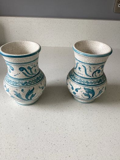 Pair of hand painted Vases