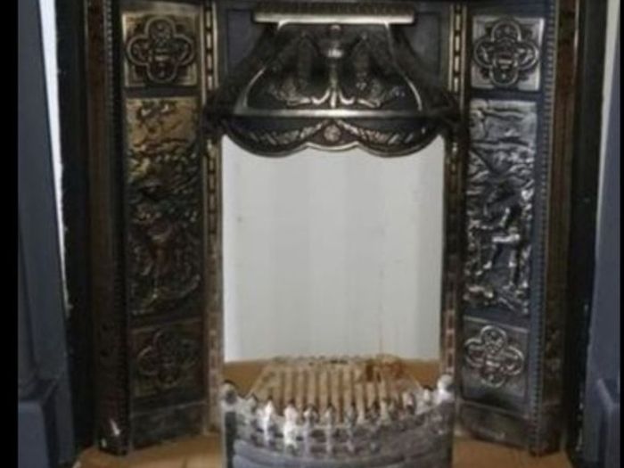 Edwardian cast iron fireplace insert