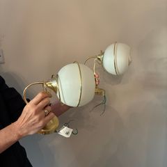 Spherical gold wall lights (set of two)