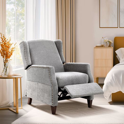 Armchair with Storage Pockets Manual Recline (Multiple Colours)
