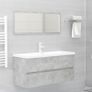 Sink Cabinet with Built-in Basin Concrete Grey Chipboard Image 3