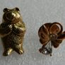 Vintage Teddy Bear Pin Gold Tone and Vintage Gold Tone Faux Diamond Angel Lapel Pin Image 2