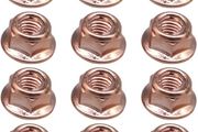 12 Pcs Car Exhaust Manifold Nuts Head Copper Nut M8 Hex Nuts Copper Self Locking Car Parts for Bmw E30 3 Series