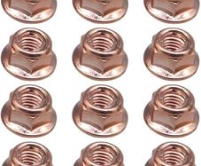 12 Pcs Car Exhaust Manifold Nuts Head Copper Nut M8 Hex Nuts Copper Self Locking Car Parts for Bmw E30 3 Series